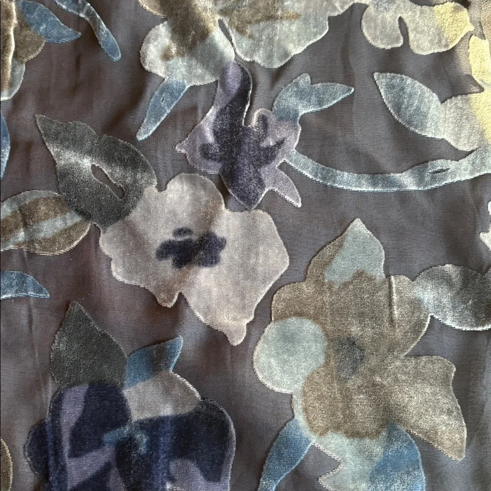 Elaine Gold Silk & Velvet Floral Scarf
